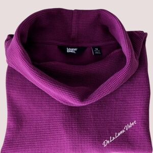 Lands' End Magenta Turtle Neck w/Drawstring at Bottom Activewear Sweatshirt EUC